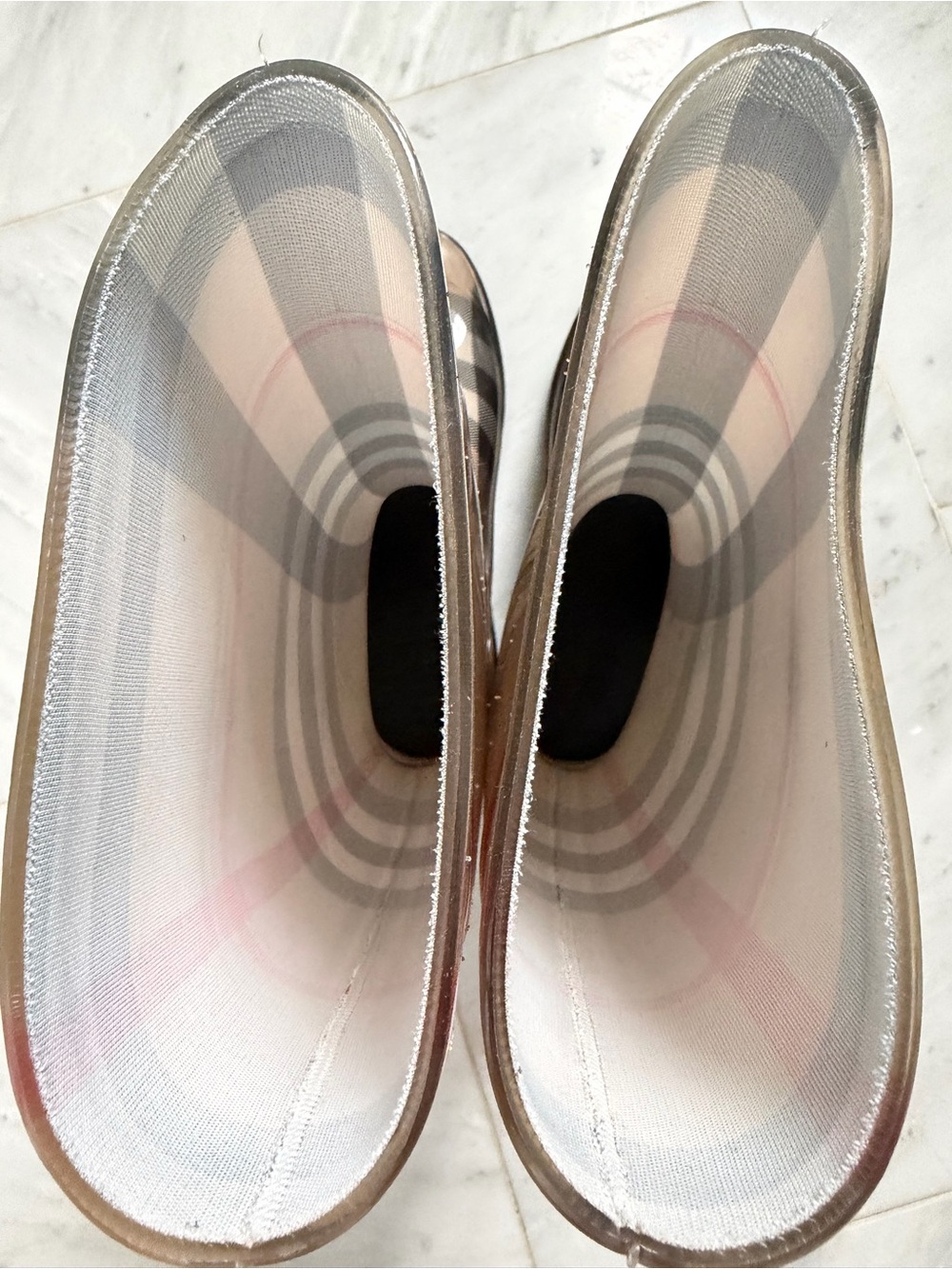 Burberry Beige Plaid and Black Authentic Rubber Rainboot - Picture 8 of 8